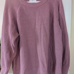 Old Navy Waffle-Knit Crewneck Sweater - Mauve Pink
